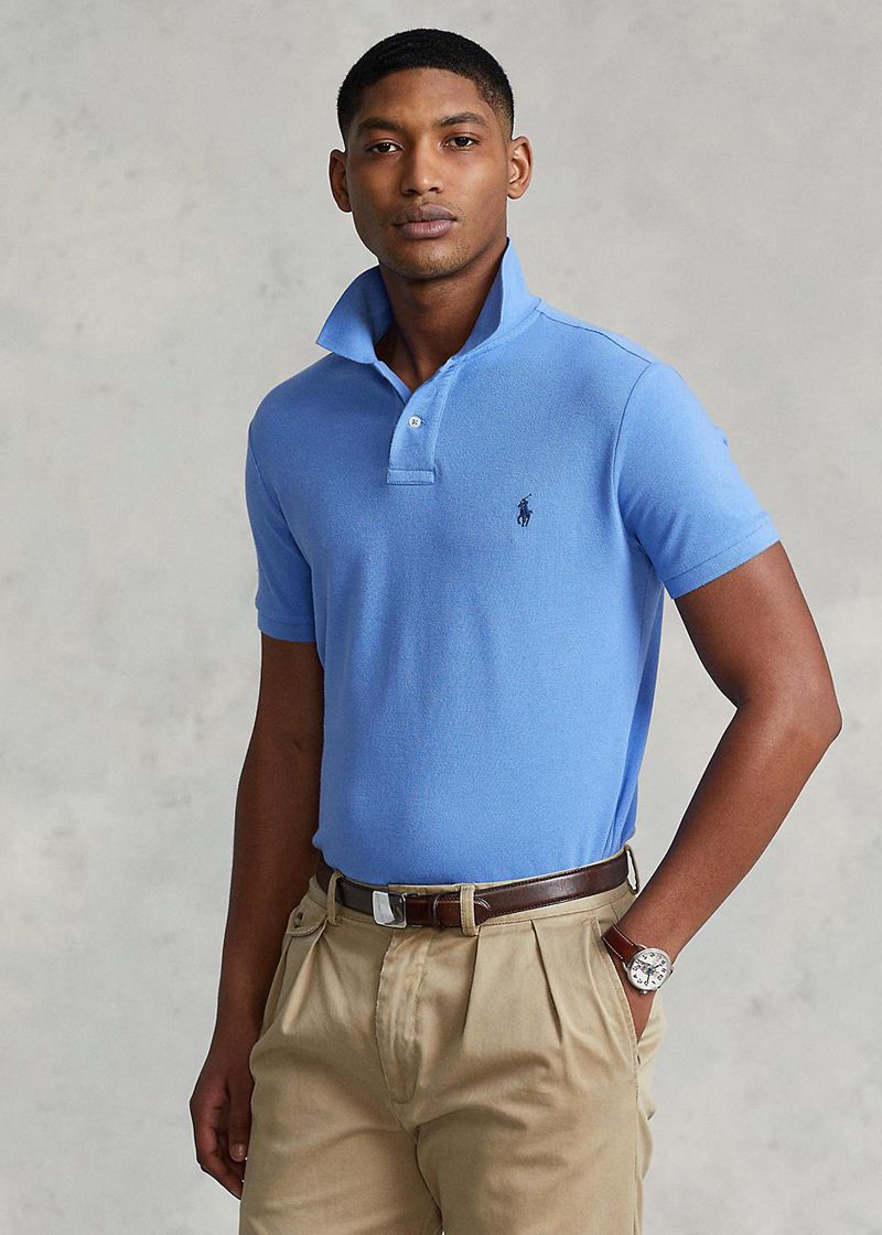 Poleras Polo Polo Ralph Lauren Hombre Custom Slim Fit Mesh Chile Azules SNRQB-0892